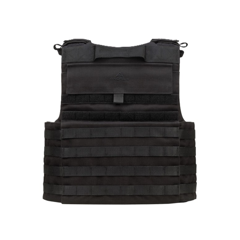Anorak Tactical QR I Φορέας εξωτερικού τύπου ταχείας απελευθέρωσης με σύστημα "PALS", σε μαύρο χρώμα.