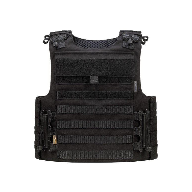 Anorak Tactical QR I Φορέας εξωτερικού τύπου ταχείας απελευθέρωσης με σύστημα "PALS", σε μαύρο χρώμα.