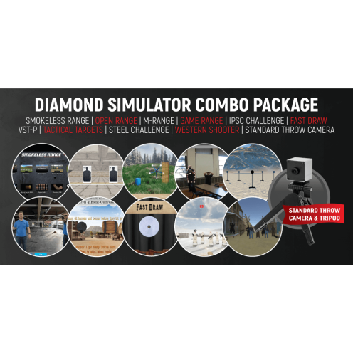 Laser Ammo Diamond Smokeless Range ® Simulator Combo Package with Short Throw camera