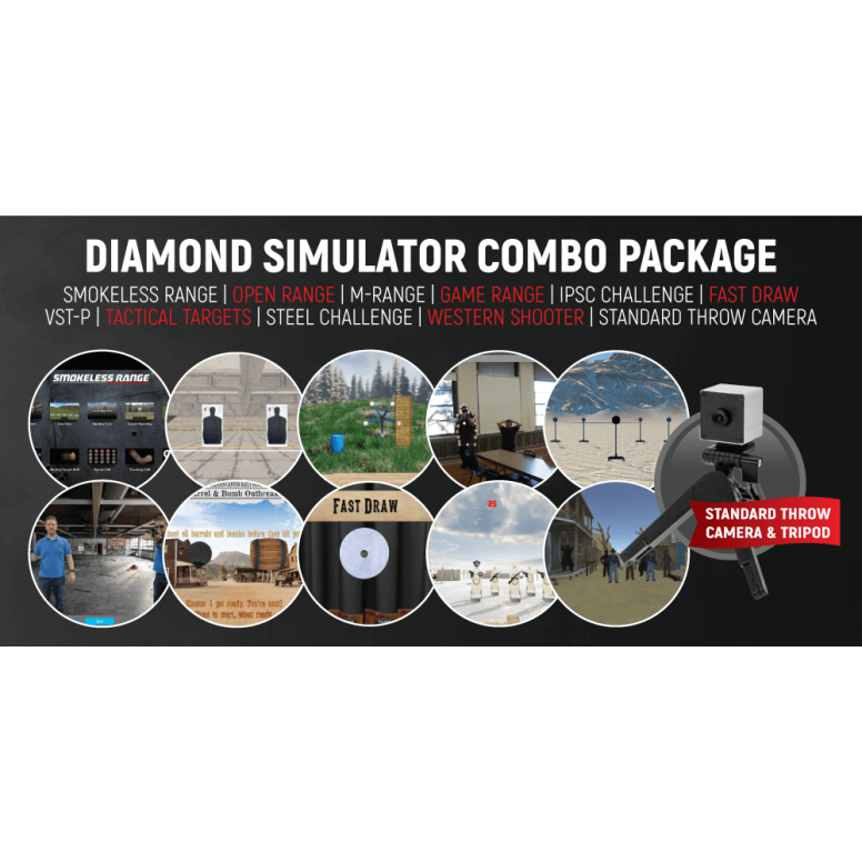 Laser Ammo Diamond Smokeless Range ® Simulator Combo Package with standard throw camera