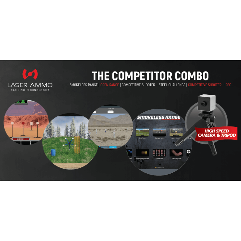 Laser Ammo Competitor Combo - Smokeless Range ® Simulator Combo Package with standard throw camera