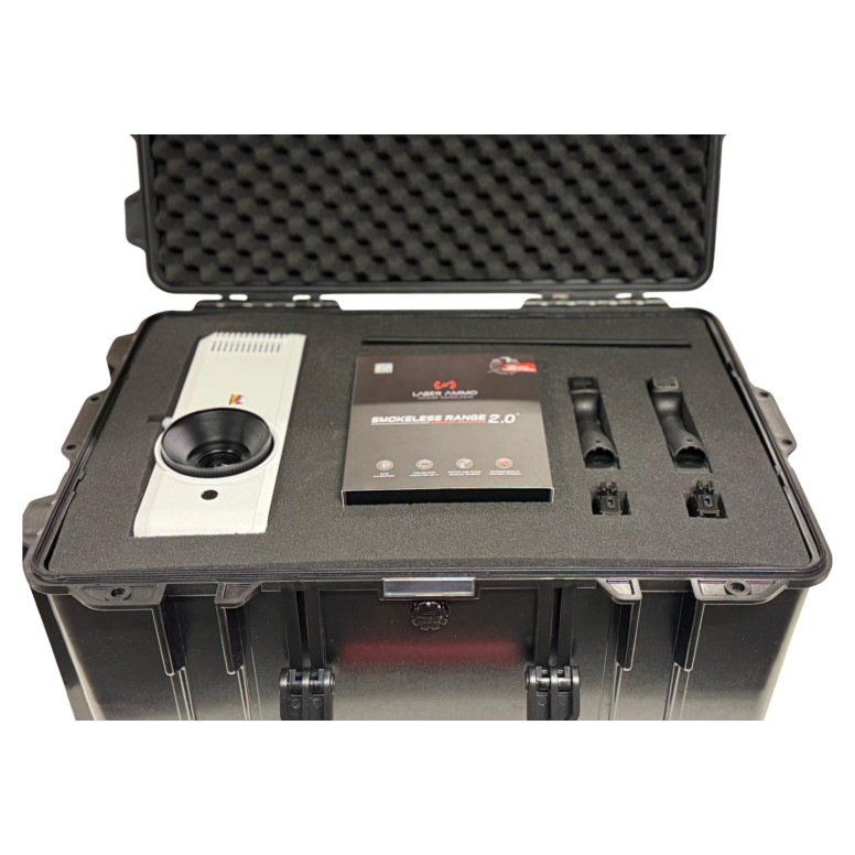Εξομοιωτής Laser Ammo Smokeless Range® Short Throw Complete Training Kit – With 2 Training Replicas, Laptop & Projector
