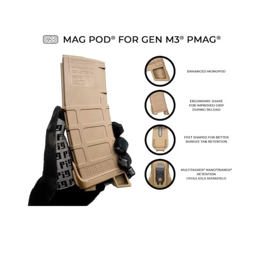 Πατάκι γεμιστήρας MULTITASKER MAGPOD ΓΙΑ GEN3 PMAG - 3ΤΜΧ - TAN