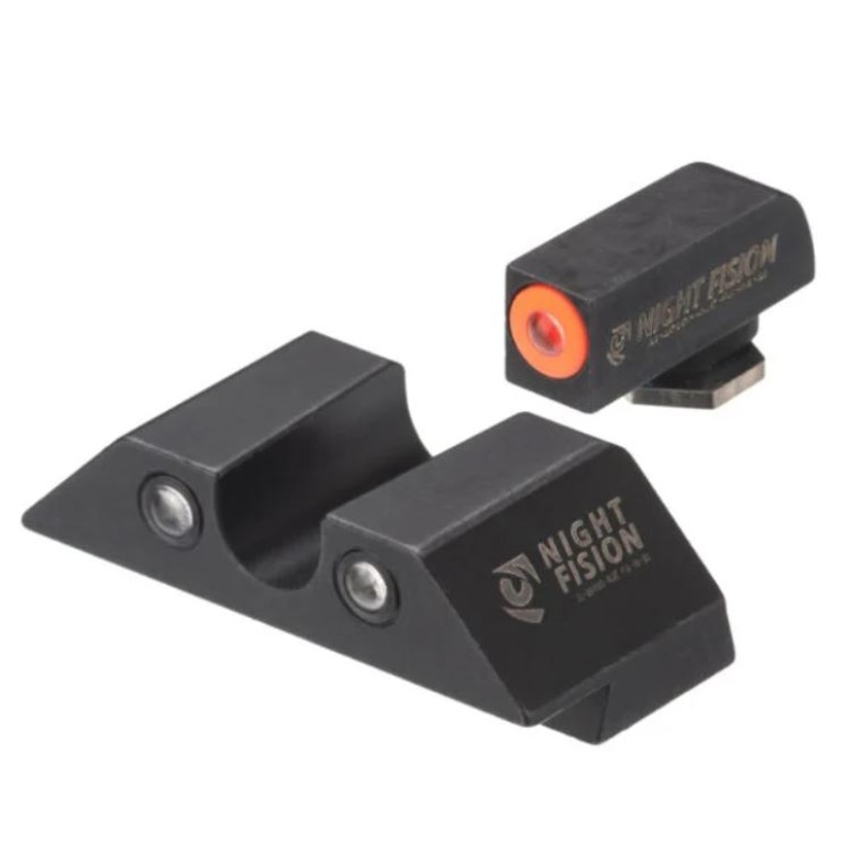 Night Fision Night Sight Set σκοπευτικά για S&W M&P/M&P 2.0/SD9 VE - Πορτοκαλί μπροστινός δακτύλιος, U Notch Black Rear Rings