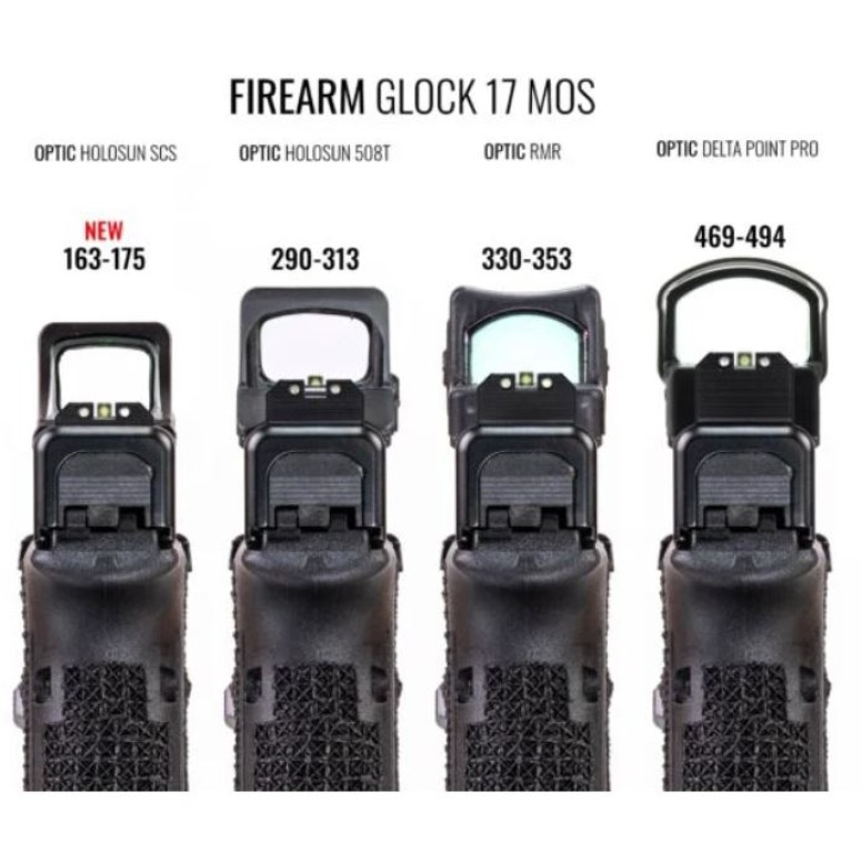 Night Fision Optics Ready Stealth Night Sight Set for Glock 43/43x - Orange Front Ring, U Notch Black Rear Rings