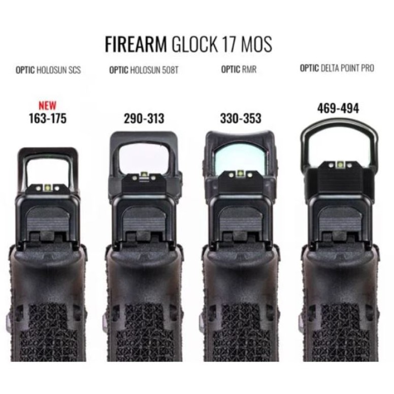 Night Fision Optics Ready Stealth Night Sight Set for Glock 17/19/34 - Orange Front Ring, Square Notch Black Rear Rings