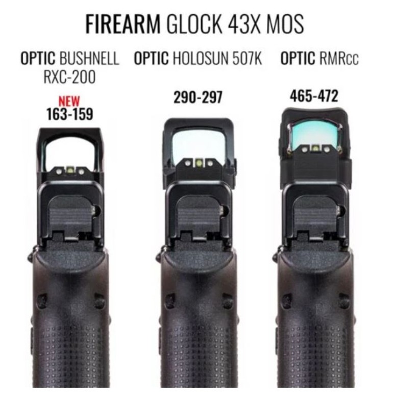 Night Fision Optics Ready Stealth Night Sight Set σκοπευτικά για Glock  - Πορτοκαλί μπροστινό δαχτυλίδι, τετράγωνες εγκοπές μαύροι πίσω δακτύλιοι RMR, ή παρόμοια