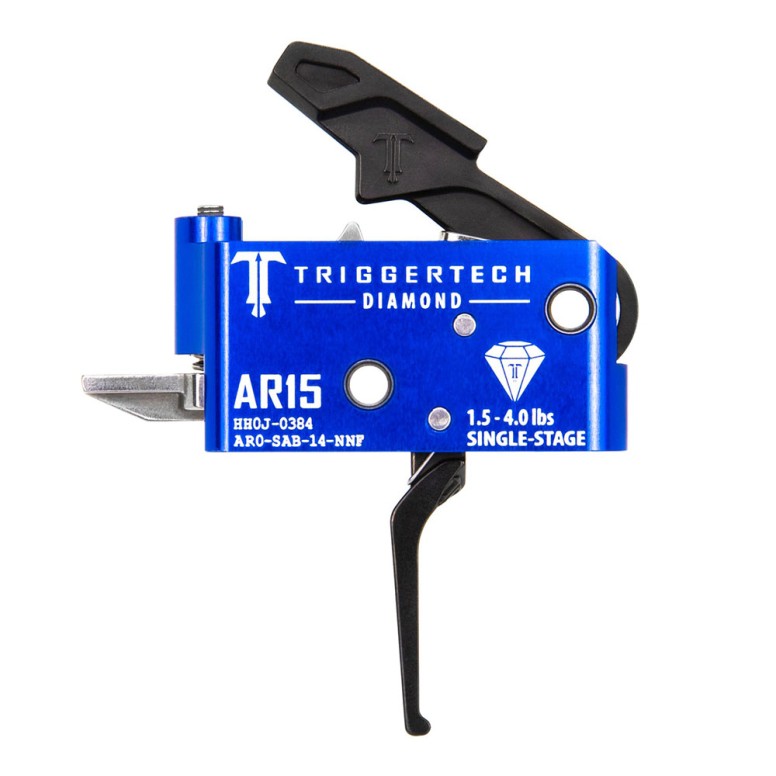 Triggertech AR15 - Diamond Black Flat, Adaptable 1.5-4Lbs, Single Stage