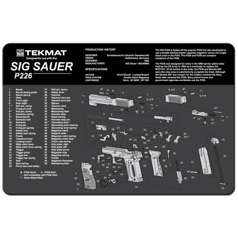TekMat Sig Sauer P226 πατάκι καθαρισμού