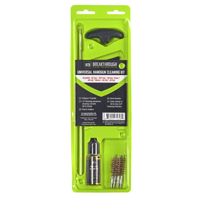 Breakthrough Clean Universal Handgun Cleaning Kit – .22 Cal / .357 Cal / .38 Cal / 9mm / .40 cal / 10mm / .44 Cal / .45 Cal