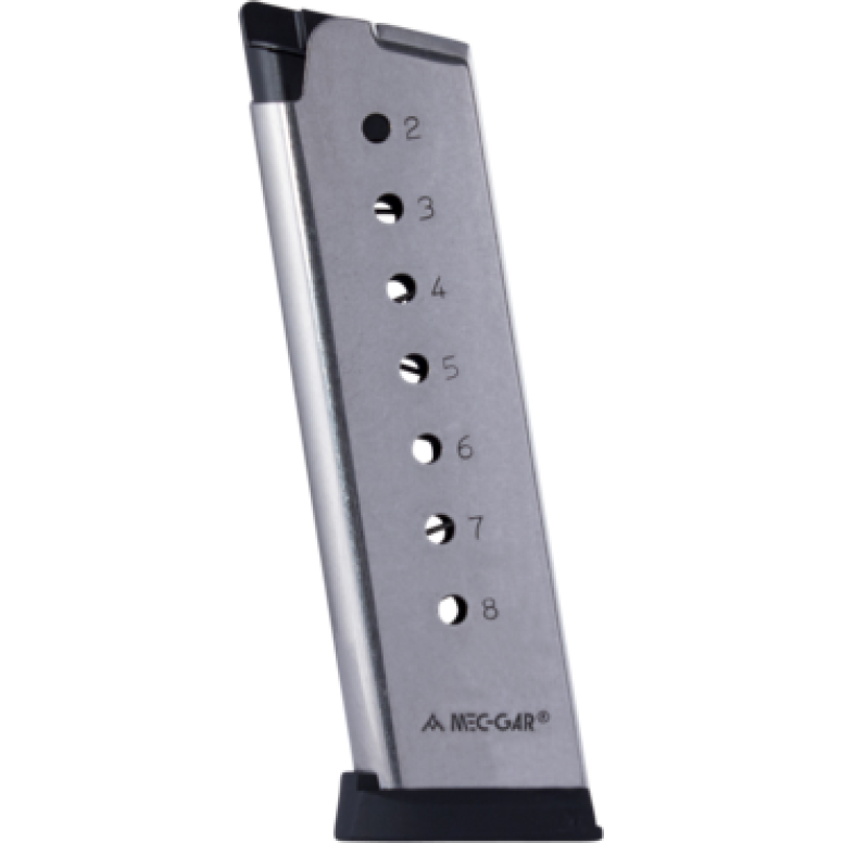 Mec-Gar 1911 - .45 - 8 ROUNDS - FLUSH FIT - STAINLESS STEEL