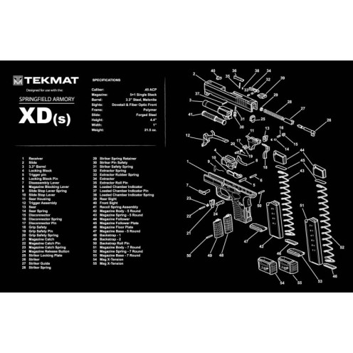 TekMat Springfield Armory XDs πατάκι καθαρισμού